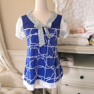 Anthropologie “Vintage” Little Yellow Button blouse